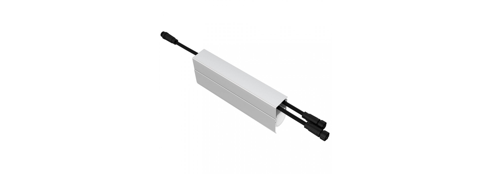 Модерн v2.0 4 200мм (18Вт/м) 48В DC 1 пикс. RGBW DMX CRI80 5000К Опал (Профиль, козырек, транзитное штепсельное соединение)