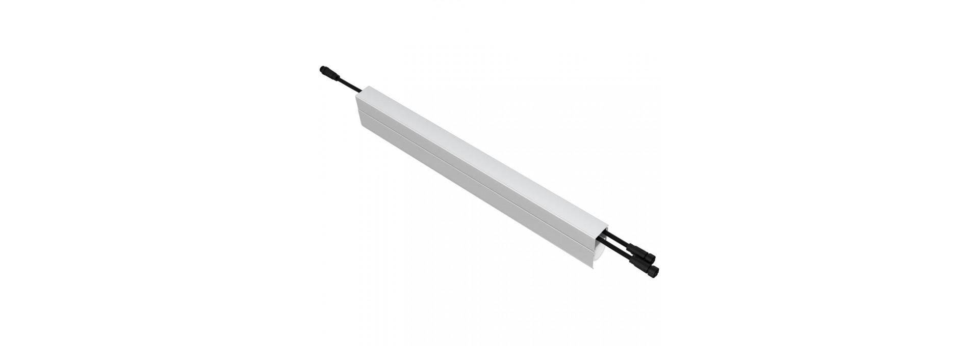 Модерн v2.0 9 500мм (18Вт/м) 24В DC 4 пикс. RGBW DMX CRI80 4000К Опал (Профиль, козырек, транзитное штепсельное соединение)