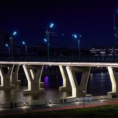 Архитектурная подсветка моста в городе Чебоксары