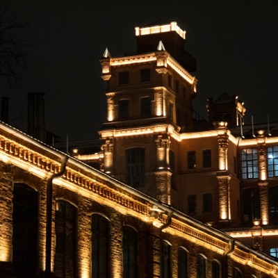 Трёхгорная мануфактура в Москве: архитектурная подсветка 