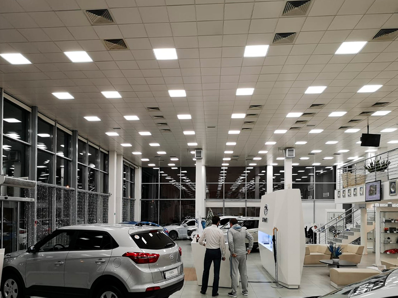 Реализованный проект освещения Автосалона Hyundai