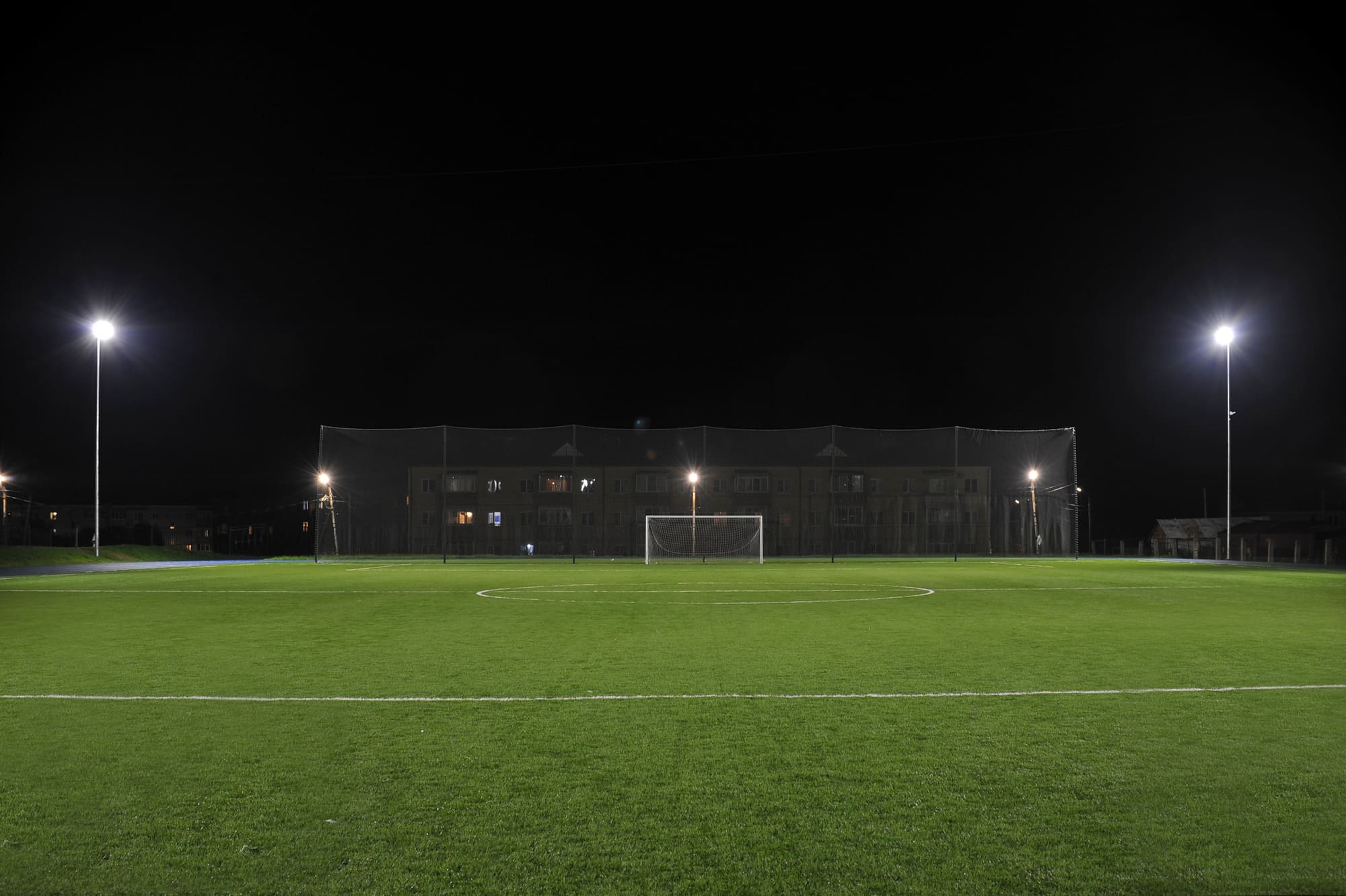Реализованный проект освещения футбольного поля в городе Тутаев