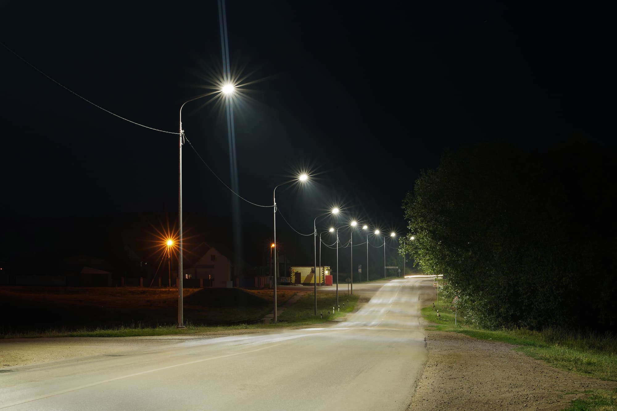 Реализованный проект освещения трассы 80Н-002 в городе Белебей