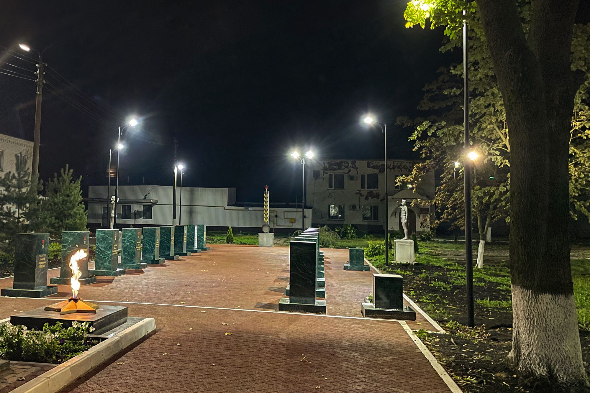 Реализованный проект освещения Парка воинской славы